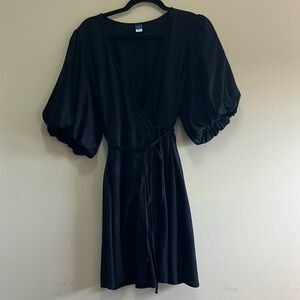 Linen Wrap Dress with sleeves